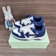 顶级版本Off-White Out Of Office 低帮滑板鞋情侣款蓝白。 Off-White箭头符号、Ziptie 标签、1Ogo印花等经典元素皆在此呈现