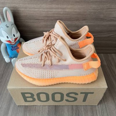 偏小一个码 顶级版本Adidas Originals Yeezy Boost 350 红土 Clay 减震耐磨 低帮 休闲运动鞋 男女同款 美洲限定 码数：36