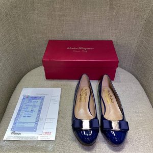 橙子出厂价 Ferragamo 菲拉格慕 经典蝴蝶结圆头平底鞋 粗跟单鞋 高跟鞋 跟高：平底、4Cm、7Cm 码数：34-42