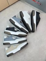 prada 普拉达 -高端品质 原单休闲运动鞋 -鞋面 纳帕小牛皮 品牌高丝光帆布 鞋身品牌金属扣件 鞋舌.后跟 丝印高周波品牌Logo -内里 水染牛皮 -大