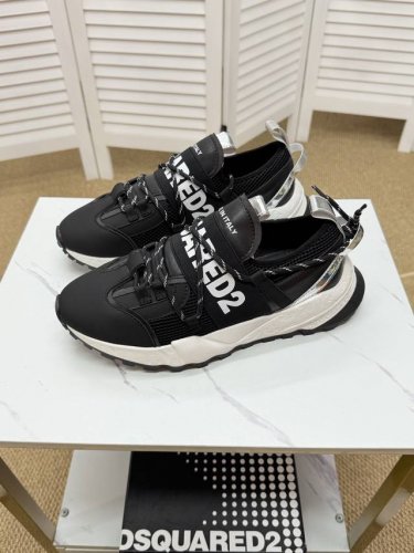 情侣款 Dsquared2 休闲运动鞋Z柜同步发售 原厂配置 进口Y版定制原版材料牛皮原厂特供原版成型底超级舒适 原厂跟单货 高品质 可随意进出Z柜 欢迎对比