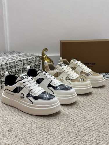 burberry* 原单品质 新款巴宝莉家男士经典低帮运动鞋，以 Vintage 复古格纹棉搭配牛皮材质焕新演绎，装饰焕新的品牌徽标。网布内里，耐磨轻便发泡大底
