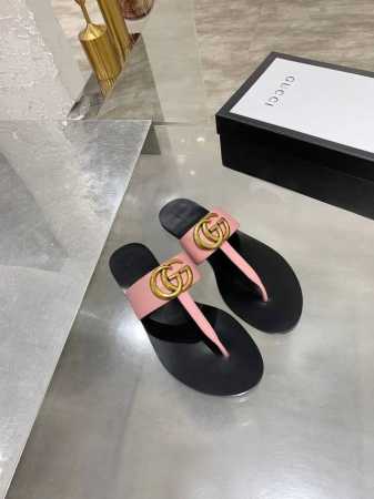 特批：180升级版 Gucci 古琦双G扣织带方头平底拖鞋，贸易公司订单，面料小牛皮，内里羊皮小蜜蜂大底超好看实物比鞋子好看100倍Gucc早春经典爆款T字平底 - 点击图像关闭