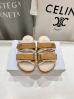 高版本出厂 高品质 Dior*迪奥D家2024SS秋冬新款毛毛拖鞋！经典版型搭配进口羊毛，舒适度百分百！上脚超好看，超百搭 鞋面：进口头层牛皮 进口羊猄 内里：