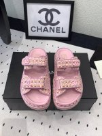 Chanel新款半拖沙滩鞋 高版本出货 上脚舒适超显腿型 夏季出行旅游必备单品 高密度编织鞋面 羊皮垫脚 原版开模大底 Size: 35-39 40 41订做