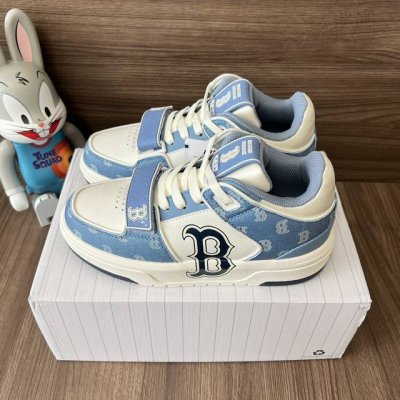 顶级版本Mlb Chunky Liner Classic Monogram防滑耐磨中帮板鞋男女同款蓝白。 码数：35-45码 编码: 3Asxcdn3N-43B