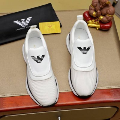 工厂P价 Armani 阿玛尼 新款男士时尚休闲鞋推荐经典款，原单品质，做工精细采用进口布料头层皮垫里，橡胶耐磨防滑大底上脚柔软舒适透气，高品味男士首选。色。码