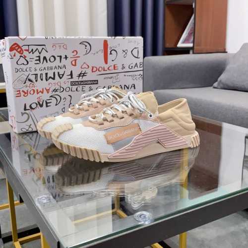 商品商标：Dolce&Gabbana 杜嘉&班纳 正码码数 38-44，45，46定制 商品材料：鞋面意大利牛皮拼接麻布鞋面，羊皮垫，鞋底：原厂特供原版橡胶大底