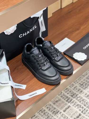 CHANL Tennis Sneakers 香奶奶23最新款 全皮 熊猫配色 小白鞋 休闲 运动鞋 滑板鞋原版购入开发 做货 小香 C家 专柜又一超级大爆款，网