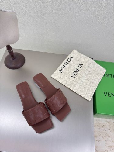 工厂p价p 顶级高端版本 代购品质 原版开发 Bottega Veneta2025Ss新品爆款夏季方头parco平底穆勒凉拖鞋 Bv新款全真小结编织装饰抢手大爆