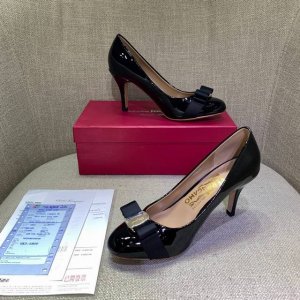 橙子出厂价 Ferragamo 菲拉格慕 经典蝴蝶结圆头平底鞋 粗跟单鞋 高跟鞋 跟高：平底、4Cm、7Cm 码数：34-42