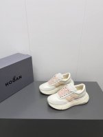 HOGAN 2025春夏最新运动鞋情侣厚底老爹鞋爆款休闲系列 松糕厚底休闲鞋 流行 H拼色工艺~休闲运动鞋履精湛手工设计融入军装元素，兼职实用与个性造型感;多元