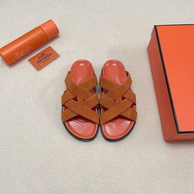 橙子出厂价p hermes 爱马仕 春夏新款 交叉带二舅拖鞋 罗马凉鞋 休闲凉拖 情侣款 码数 35-45