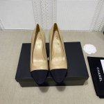 Chanel 春夏季经典拼色 时尚走秀款 拼接色混搭，内侧空包头风格，6.5Cm粗跟小Logo点缀，演绎时尚！怎么搭怎么好看系列！ 真皮底190