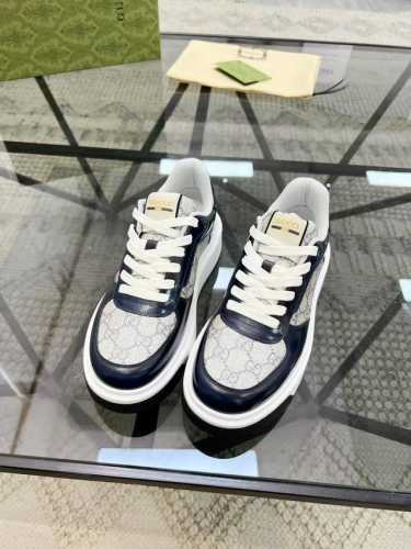 工厂P价 新款男鞋Gucci 最新鞋出货。原单品质 时尚潮流 采用特殊材料 内里网羊皮 全新包装。脚感超舒适，做工简直无可挑剔 码数:38-44，定做45