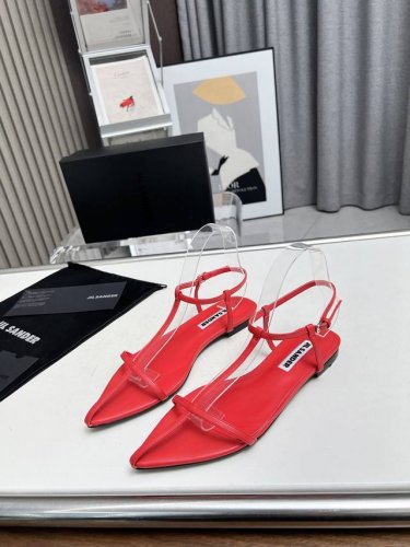 高品质出厂 平底小众潮牌网红款 Jil Sander 吉尔 桑达早春凉鞋系列！春夏最新爆款时髦平底尖头带子凉鞋 这款真的绝了 时髦到飞起 想不到有任何理由可以去