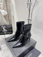 短靴 长靴 高版本Saint Laurent｜圣罗兰YSL 新款尖头高跟短靴 长靴 开边珠牛皮面料 牛皮内里 垫脚 大底:意大利牛真皮大底 跟高：8cm 码数: