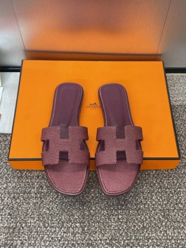 工厂p价p 爱马仕 Hermes 2025春夏新色 Oran 工字拖女鞋 H家平底圆头露趾果冻色凉拖鞋 材质 进口蜥蜴纹小牛皮+水染牛皮内里+意大利真皮大底 s