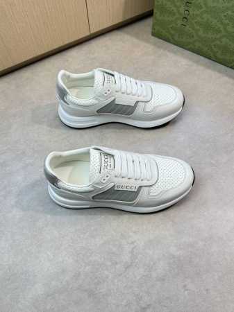 Gucci 古驰 -高端品质 原单休闲运动鞋 -鞋面：纳帕小牛皮、打孔小牛皮、鞋身.鞋舌.后跟；丝印品牌图腾 -内里：水染牛皮 -大底：超轻Tpu 橡胶；双色成 - 点击图像关闭