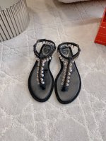 出厂价P Ren* Caovill*珍珠吊坠仙女平底凉鞋 上脚仙气十足 堪称工艺品！ 原版开发珍珠吊坠烫钻 垫脚羊皮 意大利真皮大底 码数35-39 34 40
