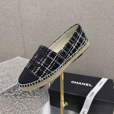 chanel香奈儿新麻绳底渔夫鞋 鞋面采用进口印花布 内里垫为丝绸羊皮 超柔软绵羊垫脚 原版注胶半透明橡胶原色麻底 Size 35-40 34 41 42可定做