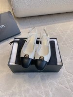 出厂价p Chane*经典款Sling Back后空鞋 经典简约百搭 好穿不过时 舒适度满分 鞋面小牛皮 Zp开模五金扣 内里垫脚羊皮 意大利真皮大底 尺码35