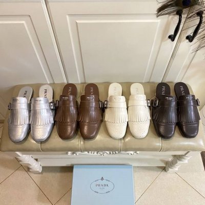 出厂价P P370，普拉达Prada流苏拖鞋，牛皮面，牛皮里，35-40码 41，42码定做不退换