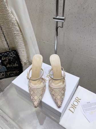 代购级 Dior 迪奥 25Ss 春夏走秀新款Tribales系列女鞋 Cd明星同款时尚尖头 烫钻 高跟穆勒凉拖鞋 凉鞋 单鞋 材质:原版定制进口澳钻 原版开模 - 点击图像关闭