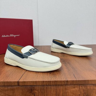工厂P价 Ferragam菲拉格慕新款男士驾车鞋，一脚蹬百搭软皮乐福鞋清凉来袭！面料采用全进口牛皮，看得见的质感，重工车线，内里本染小牛皮，标配Logo牛皮垫脚