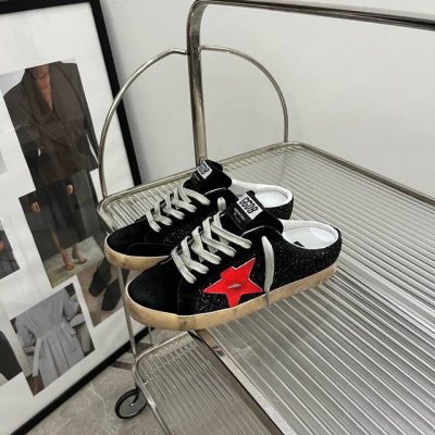 长期做货.订单询价 黑亮片红星半拖情侣款# Golden Goose Deluxe Brand 夏季新款Ggdb 半拖小脏鞋 snerkers系列鞋面原版定制牛