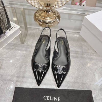 出厂 Celine思琳赛琳 新款凯旋门猫跟凉鞋女金属扣后空包头高跟鞋性感气质尖头单鞋干净利落 增高显腿细，无论是单穿还是搭配阔腿裤，高街又复古 一起来做Celi