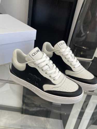 CELINE 赛琳 25ss最新 Block系列 系带 情侣款休闲运动鞋TRIOMPHE 皮革贴饰，瞬间给这款 BLOCK 运动鞋注入了清新柔美的魅力，爱了爱了