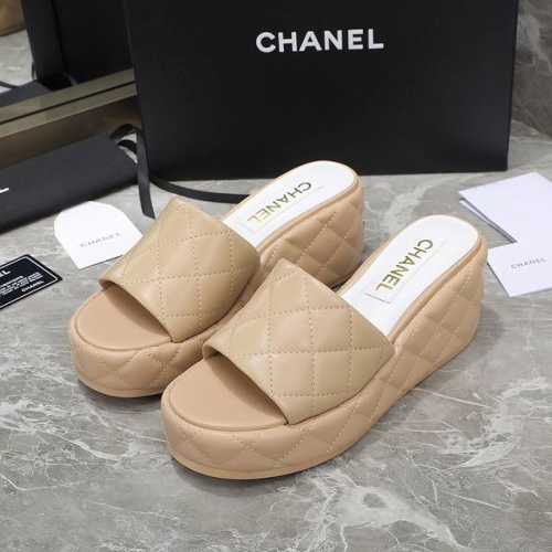 顶级版本 Chanel 香奈儿 24Ss厚底跛跟拖 材料面料：羊皮 内里：羊皮 大底：原版大底 跟高：7.5Cm 码数：35-41