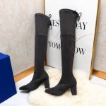STUART WEITZMAN SW高版本八个跟高有绒里 经典后系带麂绒弹力靴长靴系列、刘涛、小辣椒 、杨幂、唐嫣。等众多明星网红同款！ 材质细节 整只鞋都采用