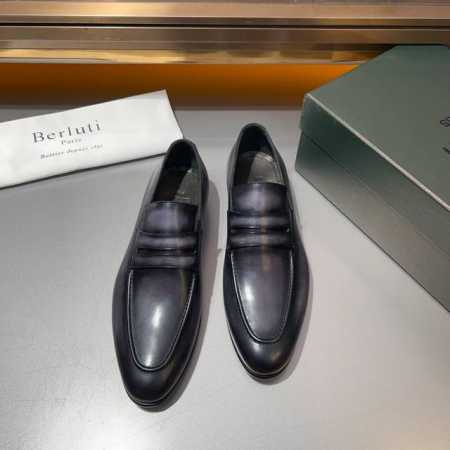 Berluti 高端精品 擦色手绘进口牛皮，意大利原版真皮大底，牛皮内里垫脚。 四季新款alessandro Demesure系列，专业的patina染色处理， - 点击图像关闭