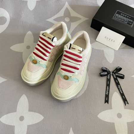 橙子出厂价 GUCCI 古驰最新爆款 厚底运动鞋 休闲板鞋 复古小脏鞋 胖丁 胖墩墩 原版购入开发做货，MAC90全新爆款系列脏脏鞋，精致小巧的互扣式双G标识浪 - 点击图像关闭