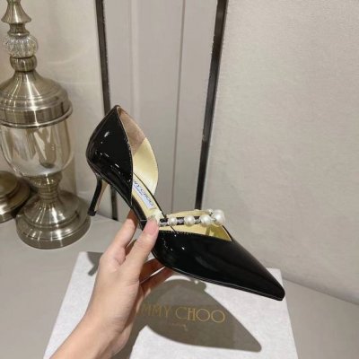p直销 女鞋工厂P Choo Jc专柜新款珍珠钻女神系列单鞋 绝绝子系列单鞋新品 上脚名媛千金气质 气场全开鞋面：原版定制珍珠漆皮跟鞋，内里：特定羊皮里大底:
