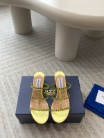Aquazzura 24Ss 惊艳火爆款、菠萝 王室贵族的钟爱雍容华贵、气质高雅、到手如图柜级品质 进口真丝 璀璨别致水钻饰扣、小羊皮内里、意大利真A级真皮大底