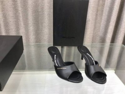 Alexander Wang 亚历山大王 春夏新款露趾高跟鞋 鞋面：牛皮 蓝牛仔 内里：进口羊皮里 垫脚：进口绸缎 牛皮 跟高：6.5Cm 10Cm 大底：意大