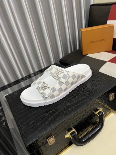 调工厂P价 男装男鞋 运动原单 Louis Vuitton 官网爆款路易威登 Lv男士拖鞋 专柜同步发售 ！意大利进口原版面料 原厂特供原版底 码数：38-44