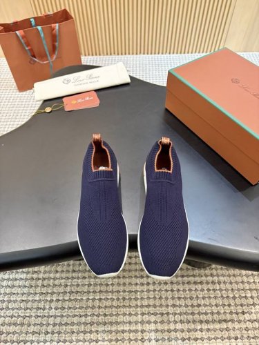 男 Loro piana 360 诺悠翩雅 L p Flexy Walk 新品，乐福鞋 飞织运动休闲鞋 Sneakers 百搭的鞋 最好穿的鞋 面料羊绒配牛皮