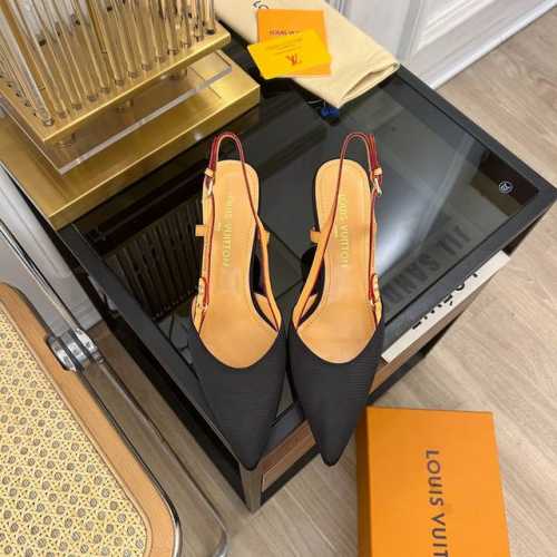 Louis Vuitton 路易威登 2024 L家2024春夏新品 专柜主打爆款尖头高跟凉鞋系列 鞋面：真丝 压纹 内里：羊皮 大底：意大利进口真皮大底 跟高