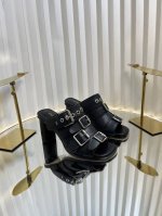 迪奥 Dior 2025春夏新款D-Avenue系列高跟拼色罗马风凉拖鞋 Cd字母Logo五金扣明星同款朋克风格粗跟皮带扣鱼嘴露趾女鞋 材质 原版定制进口小牛皮