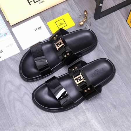 商品商标：Fendi 芬迪 拖鞋 正码码数: 38-44 45订做不退换 商品材料：精选 牛皮鞋面 脚背皮里 原版大底 - 点击图像关闭