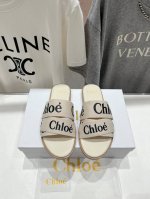 高版本出厂 Chloe 克洛伊 蔻依经典春夏新款刺绣交叉带拖鞋 原版购入复刻，进口定做的高密度多物料组合织带，并不是一般的帆布 而且十分笔挺 不像市场上的太软又
