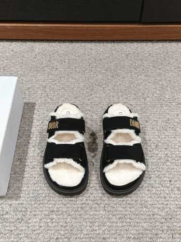 顶级品质 dior fw24 new arrival～ CD家2024秋冬决绝子毛拖鞋 原版黑色36 1，拆卸拷贝 简约随性时髦～舒适保暖，绝绝子单品！ 顶级精