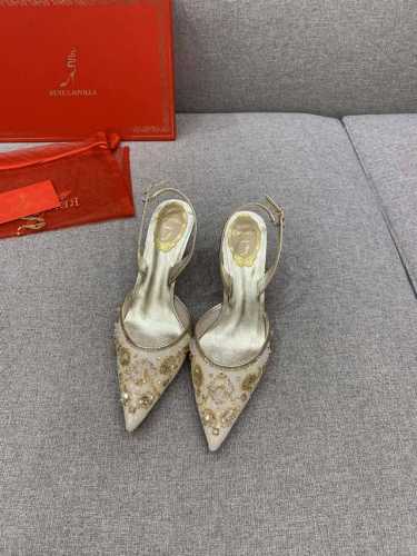 出厂价 Ren* Caovill*重工水晶宝石系列 bling bling精致逼人 堪称工艺品 面料进口高密度网纱 手工缝制珠片水钻 垫脚羊皮 意大利真皮大底