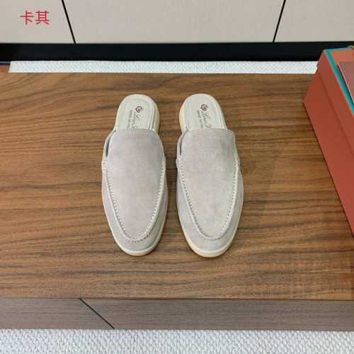 Loro Piana 男款包头拖。复古优雅低调奢华。时尚性与皮料实用性同样兼具依然全网最高品质。鞋面牛反绒，手工缝线，水染皮里，原版大底。码数：39-46 39