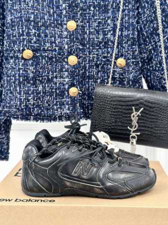 牛反绒 牛皮 男码＋10Miumiu x New Balance NB联名款 复古休闲德训鞋阿甘鞋运动鞋网红博主火爆追捧 时装周走秀场曝光非常留行的美拉德配色平 - 点击图像关闭