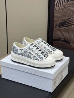 低帮系列出厂340 顶级版本 Dior迪奥Walk'n系列 老花 刺绣 厚底帆布鞋 休闲运动鞋深蓝色苏格兰茹伊印花图案 原版购入开发 做货 这款 Walk'n'